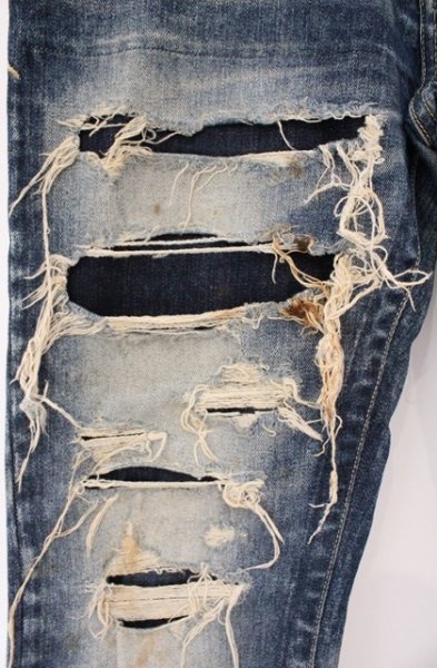 画像3: TORNADO MART / ハードダメージシューカットデニムパンツ S インディゴ O-26-03-26-065-TO-pa-YM-OS (3)