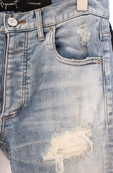 画像2: FAGASSENT / AXCEL 2 ダメージスキニーデニムパンツ 26 ライトブルー O-26-03-26-066-FA-pa-YM-OS (2)