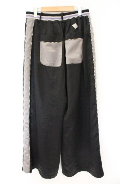 画像4: el conductorH / SATIN SOUVENIR TROUSERS パンツ 4 ブラックｘシルバー O-26-03-26-067-el-pa-YM-OS (4)