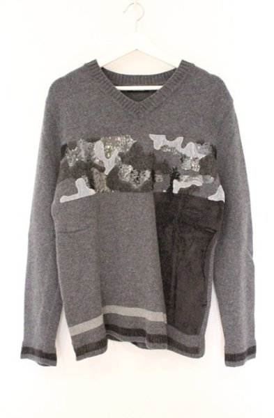 画像1: 5351pour les Hommes / カモエンブロイダリーニット 48 グレー O-26-03-26-009-53-to-YM-OS (1)