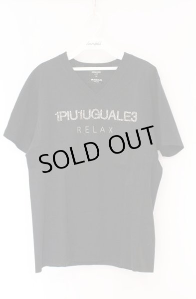 画像1: 1piu1uguale3 RELAX / MENS BIGI 別注 ロゴラインストーンTシャツ 02 ブラック O-26-03-26-014-1p-ts-YM-ZT359 (1)