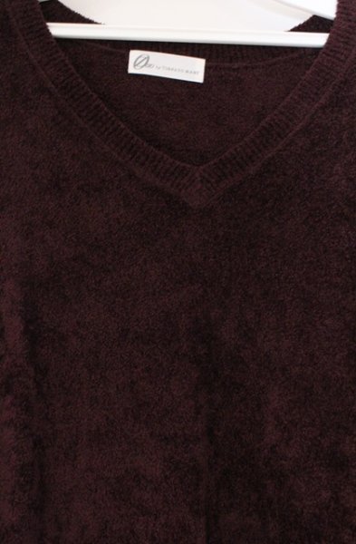 画像2: Zero by TORNADO MART / モールヤーンVネックニットソー L ボルドー O-26-03-26-015-Ze-to-YM-OS (2)