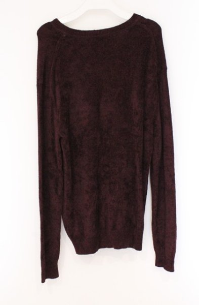 画像3: Zero by TORNADO MART / モールヤーンVネックニットソー L ボルドー O-26-03-26-015-Ze-to-YM-OS (3)