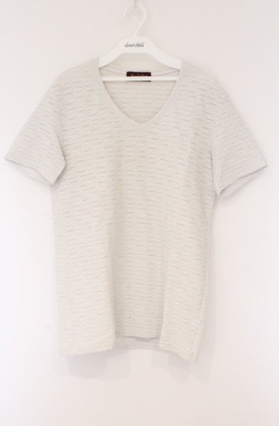 画像1: TORNADO MART / ジグザグタックジャガードTシャツ L ホワイト O-26-03-26-018-TO-ts-YM-OS (1)