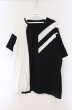 画像1: TORNADO MART / ラインオーバーカットソー　Tシャツ L ブラックｘホワイト O-26-03-26-003-TO-ts-YM-OS (1)