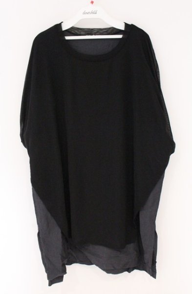 画像1: NO ID. / シアーレイヤードBIG Tシャツ ONE ブラック O-26-04-07-003-NO-ts-YM-OS (1)