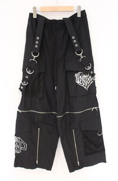 画像1: BACKSTAGE PASS / サスペンダーワイドカーゴパンツ F ブラック O-26-04-07-008-BA-pa-YM-OS (1)