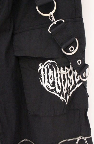 画像2: BACKSTAGE PASS / サスペンダーワイドカーゴパンツ F ブラック O-26-04-07-008-BA-pa-YM-OS (2)