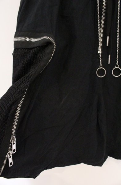 画像2: BACKSTAGE PASS / メッシュデザインワイドクロップドカーゴパンツ  ブラック O-26-04-07-009-BA-pa-YM-OS (2)