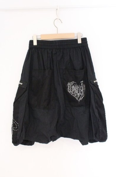 画像3: BACKSTAGE PASS / メッシュデザインワイドクロップドカーゴパンツ  ブラック O-26-04-07-009-BA-pa-YM-OS (3)