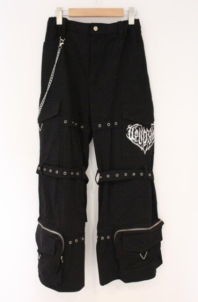 画像1: BACKSTAGE PASS / KEITH F(ケイスエフ)ワイドカーゴパンツ F ブラック O-26-04-07-010-BA-pa-YM-OS (1)