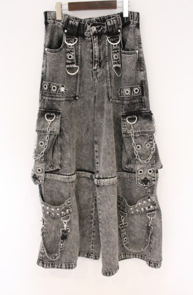 画像1: REFLEM / 2WAYボンテージワイドデニムカーゴパンツ F グレー O-26-04-07-011-RE-pa-YM-OS (1)