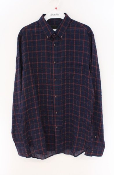 画像1: Moonage Devilment / シースルーコットンチェックシャツ 46 ネイビー O-26-04-07-002-Mo-sh-YM-OS (1)