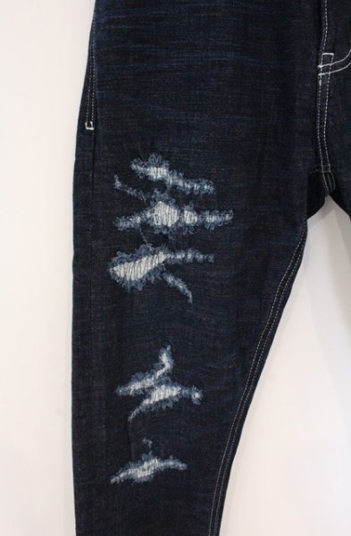 画像2: BUFFALO BOBS / STRATFORD BURST(ストラトフォードバースト)スリムフィットダメージ加工デニムパンツ 2 インディゴ O-26-04-07-017-BU-pa-YM-OS (2)