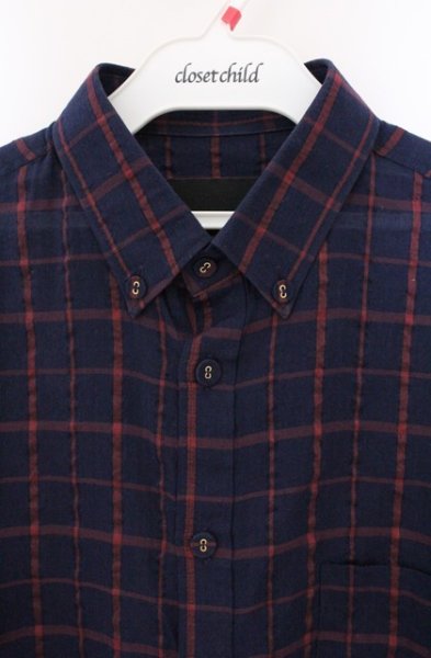 画像2: Moonage Devilment / シースルーコットンチェックシャツ 46 ネイビー O-26-04-07-002-Mo-sh-YM-OS (2)