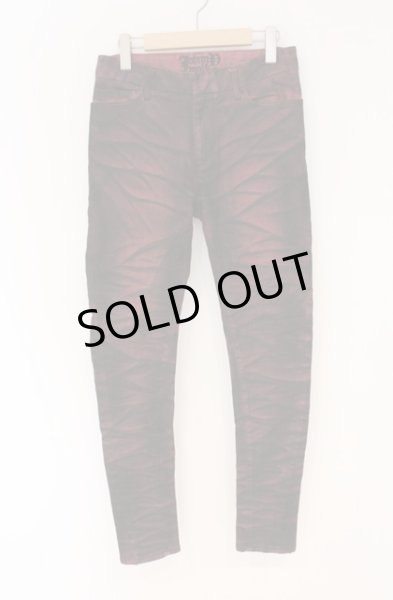 画像1: JOHNNY WOLF / FOREST GATE-KUMADORI シャドウストレッチスキニーデニムパンツ 1 レッド O-26-04-07-020-JO-pa-YM-OS (1)