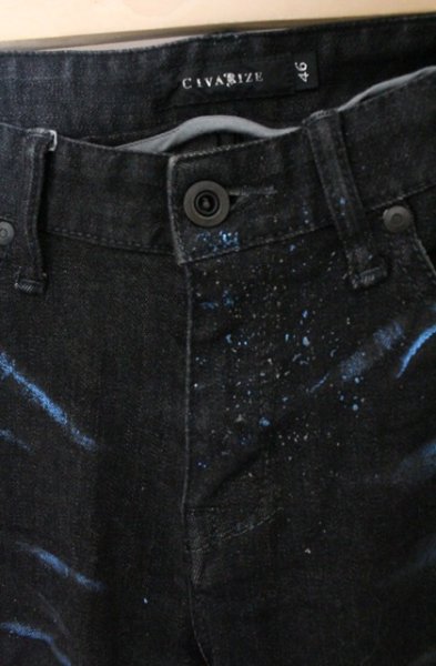 画像3: CIVARIZE / Effect 箔加工スキニーパンツ 46 ブラックｘブルー O-26-04-08-026-CI-pa-YM-OS (3)