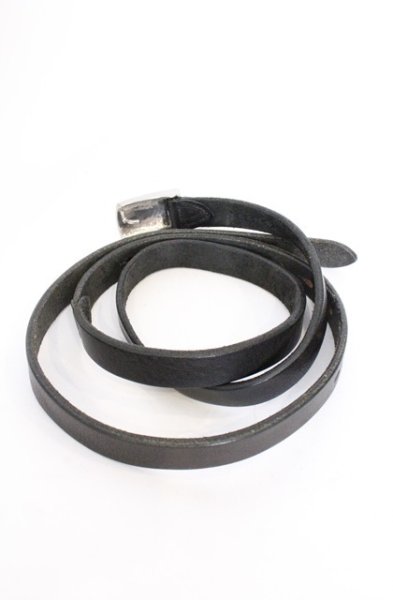 画像2: NO ID. / レザーナローベルト  シルバーｘブラック O-26-04-08-029-NO-0-YM-OS (2)