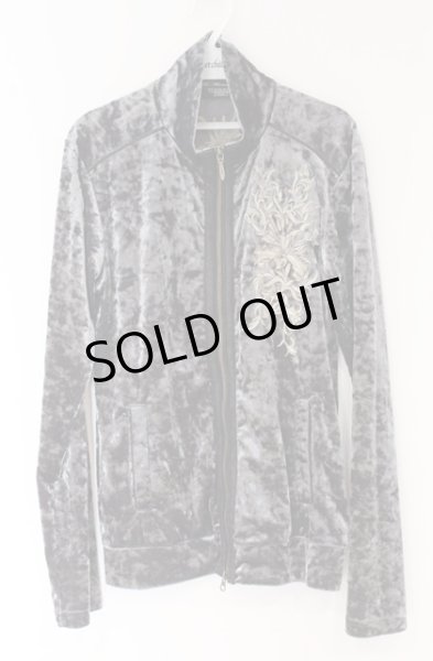 画像1: TORNADO MART / シャイニーベロア刺繍ジップアップトップ  グリーン系（光沢） O-26-04-08-003-TO-to-YM-OS (1)