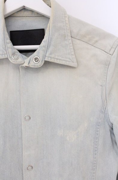 画像2: TORNADO MART / ユーズドダメージデニムシャツジャケット M ライトインディゴ O-26-04-08-001-TO-sh-YM-OS (2)