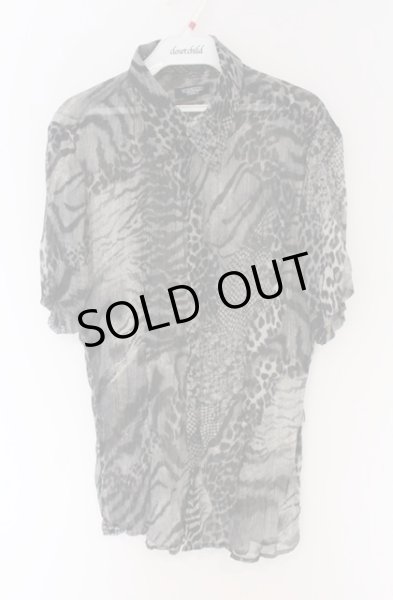 画像1: TORNADO MART / グリッターストライプ半袖シースルーアニマルシャツ L グレー O-26-04-08-006-TO-sh-YM-OS (1)