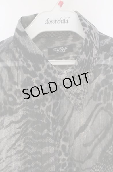 画像2: TORNADO MART / グリッターストライプ半袖シースルーアニマルシャツ L グレー O-26-04-08-006-TO-sh-YM-OS (2)