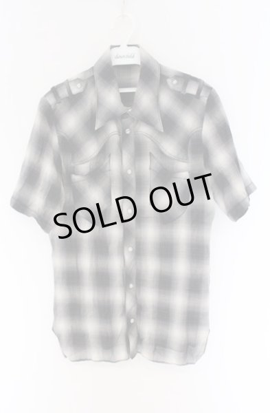 画像1: Obelisk / バックホーンチェック半袖シャツ S ブラック O-26-04-08-007-Ob-sh-YM-OS (1)