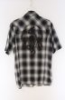 画像2: Obelisk / バックホーンチェック半袖シャツ S ブラック O-26-04-08-007-Ob-sh-YM-OS (2)