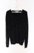 画像1: Zero by TORNADO MART / モールヤーンVネックニットソー M ブラック O-26-04-08-008-Ze-to-YM-OS (1)