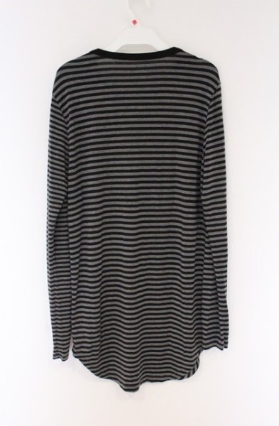 画像2: NO ID. / デュアルウォームボーダーカットソー 1 ブラックｘグレー O-26-04-08-012-NO-to-YM-OS (2)