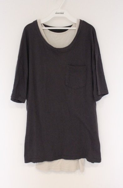 画像1: NO ID. / C天竺ポケットT＆タンクトップセット 1 チャコールｘベージュ O-26-04-08-014-NO-ts-YM-OS (1)