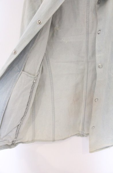 画像6: TORNADO MART / ユーズドダメージデニムシャツジャケット M ライトインディゴ O-26-04-08-001-TO-sh-YM-OS (6)