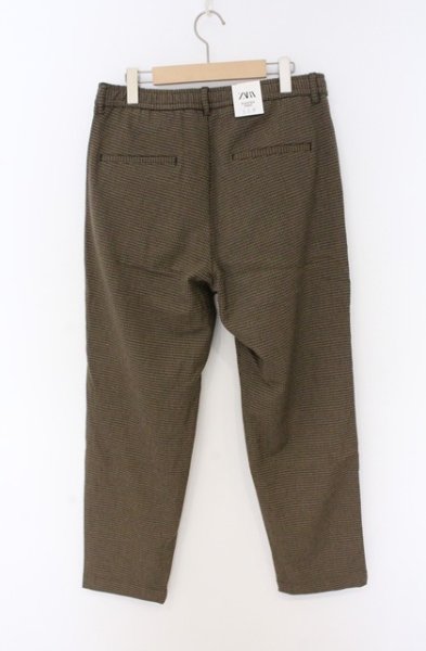 画像3: ZARA / クロップドハウンズトゥースパンツ EU L キャメル O-26-04-08-022-ZA-pa-YM-OS (3)