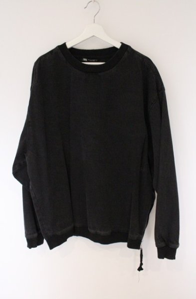 画像1: ZARA / 裾ZIPユーズドダメージプルオーバー EU XL ブラック O-26-04-11-006-ZA-to-YM-OS (1)
