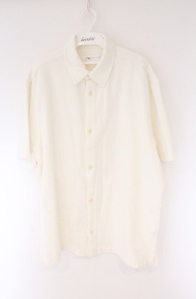 画像1: ZARA / カノコ半袖シャツ EU XL ホワイト O-26-04-11-014-ZA-sh-YM-OS (1)