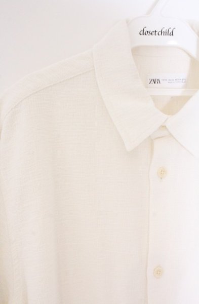 画像2: ZARA / カノコ半袖シャツ EU XL ホワイト O-26-04-11-014-ZA-sh-YM-OS (2)