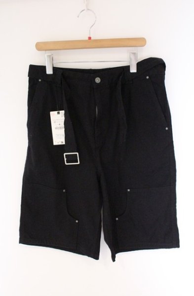 画像1: ZARA / ベルト付きワイドショートデニムパンツ EU 42 ブラック O-26-04-11-017-ZA-pa-YM-OS (1)