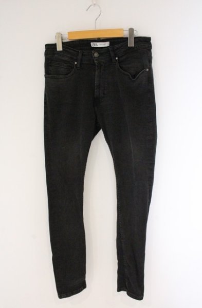 画像1: ZARA / ウォッシュドスキニーストレッチデニム EU 40 ブラック O-26-04-11-020-ZA-pa-YM-OS (1)