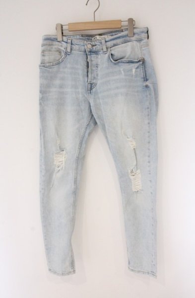 画像1: ZARA / ストレッチダメージスキニーデニムパンツ EU 42 ライトインディゴ O-26-04-11-022-ZA-pa-YM-OS (1)