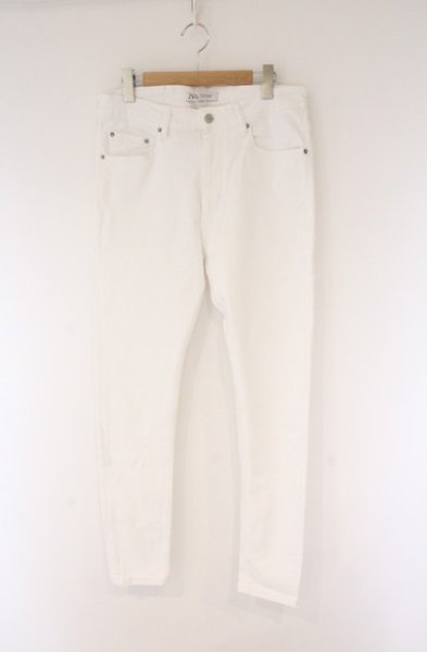 画像1: ZARA / ストレッチカラーデニムパンツ EU 44 ホワイト O-26-04-11-023-ZA-pa-YM-OS (1)