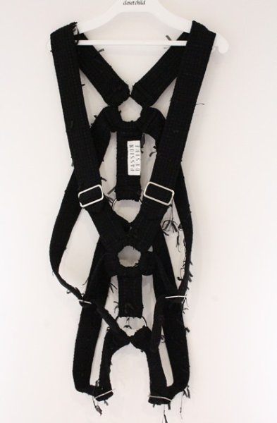 画像1: el conductorH / Ribbon Mixed Tweed Parachute ハーネス  ブラック O-26-04-11-025-el-0-YM-OS (1)