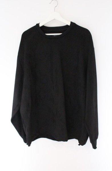 画像1: ZARA / エンボロイダリーフェイクスウェードプルオーバー EU XL ブラック O-26-04-11-003-ZA-ts-YM-OS (1)