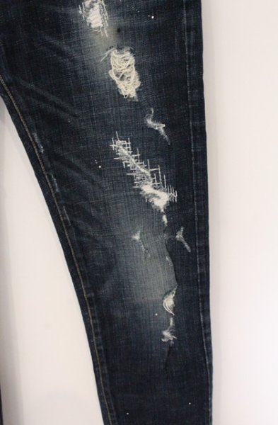 画像3: Moonage Devilment / ダメージリペアストレッチスキニーデニムパンツ S インディゴ O-26-04-20-034-Mo-pa-YM-OS (3)