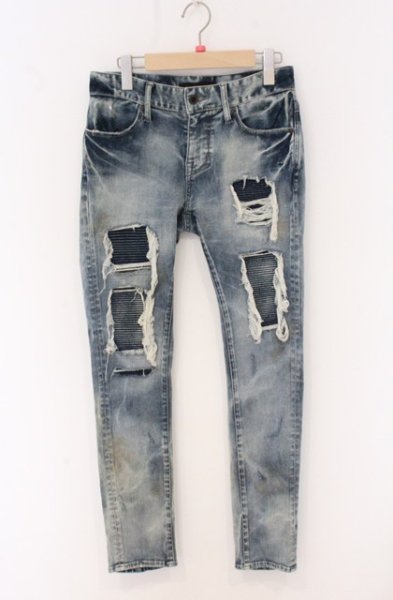 画像1: CIVARIZE / Tearing 蛇腹リメイクスキニーデニムパンツ 42 インディゴ O-26-04-20-035-CI-pa-YM-OS (1)