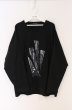画像1: NO ID. BLACK / ClockプリントBIGプルオーバー ONE ブラック O-26-04-20-009-NO-to-YM-OS (1)