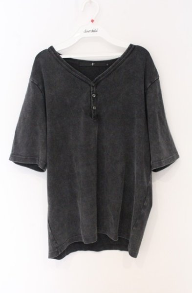 画像1: NO ID. / フライスヘンリーVネック Tシャツ 2 グレー O-26-04-20-011-NO-ts-YM-OS (1)