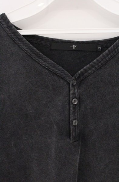 画像2: NO ID. / フライスヘンリーVネック Tシャツ 2 グレー O-26-04-20-011-NO-ts-YM-OS (2)