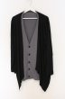 画像1: NO ID. BLACK / レイヤードドレープカーディガン ONE ブラックｘグレー O-26-04-20-012-NO-to-YM-OS (1)