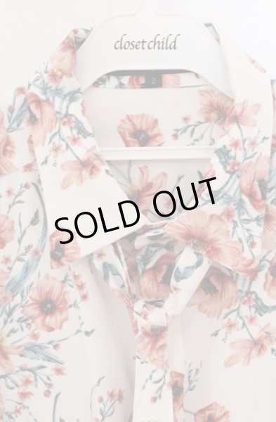 画像2: NO ID. / フラワープリントタイ付きシャツ 2 アイボリーｘレッド O-26-04-20-013-NO-sh-YM-OS (2)