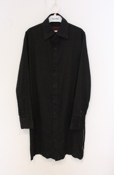 画像1: SEANA / 裾ZIPロングシャツ L ブラック O-26-04-20-015-SE-sh-YM-OS (1)